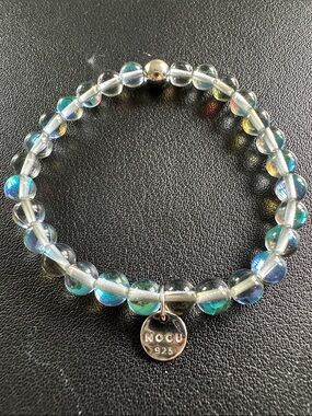 Nogu Milky Way | .925 Sterling Silver | Galaxy Glass Bead Bracelet (grey beads)